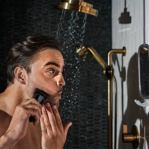 Recortadora para barba MANSCAPED™ The Beard Hedger™, Dial ajustable con 20 longitudes, Cuchilla-T de acero inoxidable recorta el vello con precisión, Afeitadora inalámbrica, impermeable seco/mojado