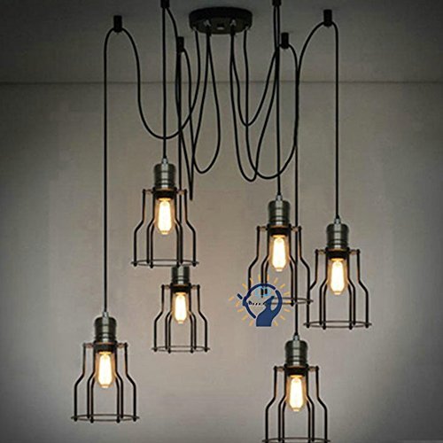 Lustre GZ Décoration de la Maison en fer forgé nordique rétro avec applique réglable