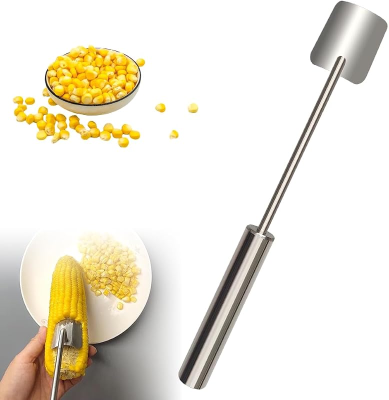 Pelador de maíz para herramienta peladora de maíz en la mazorca, 2025 nueva herramienta peladora de maíz de acero inoxidable con mango largo, herramientas rápidas para quitar granos de maíz para uso en la cocina (1 unidad)