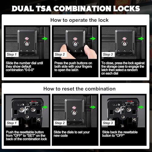 Image of Kabinka Graded Card Case, Aluminum Alloy Graded Card Storage Box | Holds 140 Card Slabs, Sports Trading Card Case with TSA Combination Lock, Fits PSA /CSG /CGC /SGC /BGS, Black