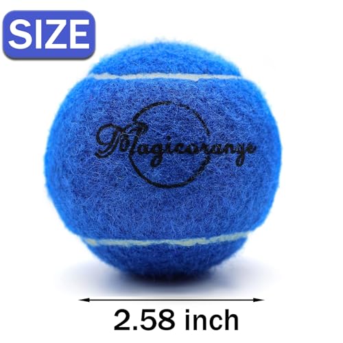 Image of Tennis Balls, Magicorange 12 Pack Advanced Training Tennis Balls Practice Balls, Pet Dog Playing Balls, Come with Mesh Bag for Easy Transport, Good for Beginner Training Ball (Blue)