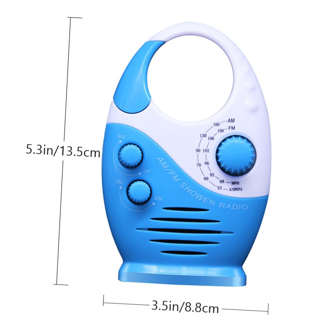 Toddmomy Radio Portátil Am/FM para Baño y Vacaciones, Mini Radio Azul Material Abs y Alta Relación Señal-Ruido para Uso en Ducha