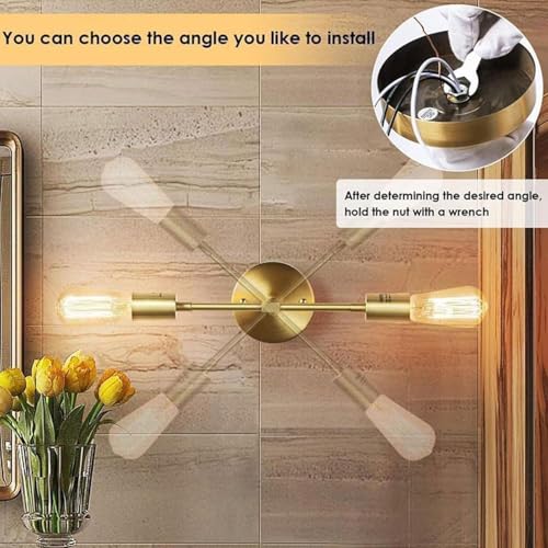 Image of Wall Lamp Chandelier Pendant Light, Home Decor for Bedroom, Living Room, Hallway, Cafe, Hotel, Restaurant (T Wall LAMP with Filament Bulb Pack of 1)