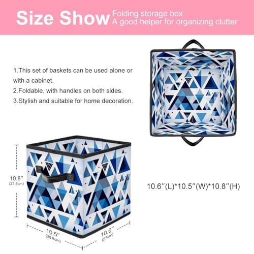 Boîte de rangement bleu géométrique pour jouets de chambre