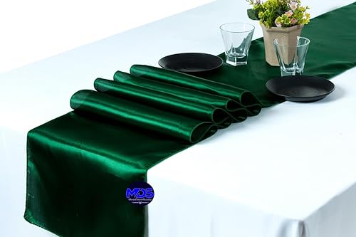 Miniatura 8 de MDS - Paquete de 30 caminos de mesa de satén de 12 x 108 pulgadas para bodas, decoraciones para fiestas de cumpleaños, banquetes, graduaciones,