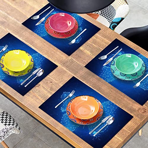 Sets de table polygonaux papillon x6 | Toile géométrique lavable table à manger 30x45cm - 8