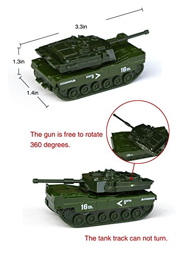 Tianmei 6 Cars In 1 Set Military Styling 1:87 Alloy Diecast Vehicle Models Collection Kids Toy, Armament Series Helicopter Tank Truck Armored Car (6Pieces - Army) #TOP3
