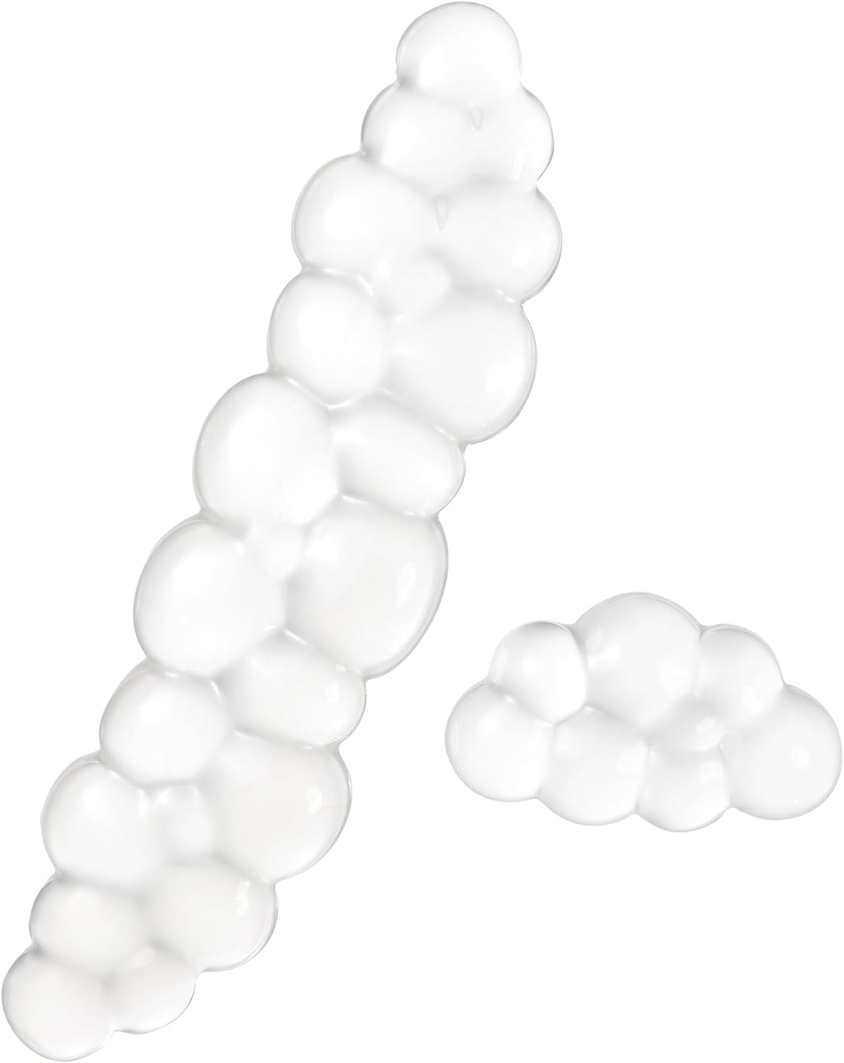 Ergonomic Cloud Gel Keyboard and Mouse Wrist Rest Set – White Clear Wrist Rest for Keyboard 60%/68%/75%, Comfort & Support for Typing and Gaming (Cloud)