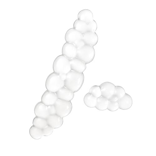 Ergonomic Cloud Gel Keyboard and Mouse Wrist Rest Set – White Clear Wrist Rest for Keyboard 60%/68%/75%, Comfort & Support for Typing and Gaming (Cloud) - long+short - Cloud - White