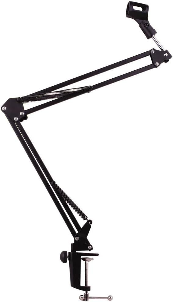 ZRAMO 35 Universal Microphone Suspension Boom Scissor Arm Stand with Holder for Broadcast Studio Microphone SM57, SM58, SM86, SM87 (NB35-clearn)