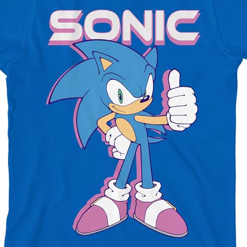 Bioworld Sonic The Hedgehog Thumbs Up Youth Girl Royal Blue Short Sleeve Tee2