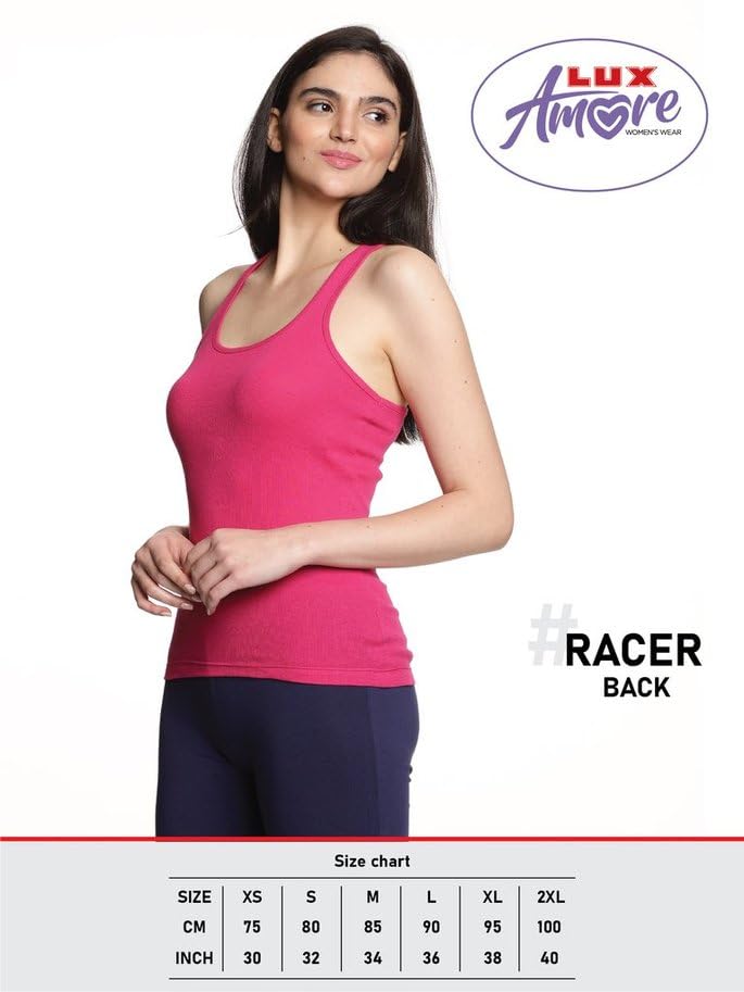 Image of Lux Amore Women's Racerback - Premium Cotton, for Yoga & Gym Workouts(Color May Vary)