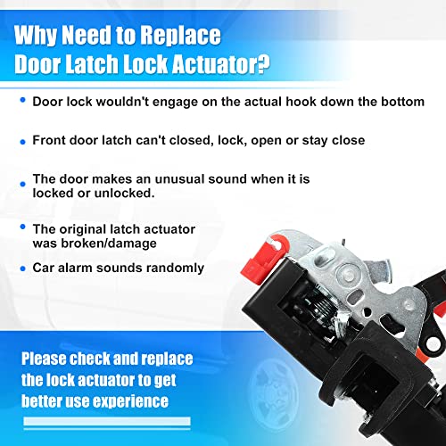 Image of X AUTOHAUX Front Left Side Power Door Lock Latch Actuator Motor Latch for Dodge for Ram 1500 2500 3500 1997-2001 55076291 55076291AB Door Lock Latch Actuator Replace Door Latch Assembly Motor