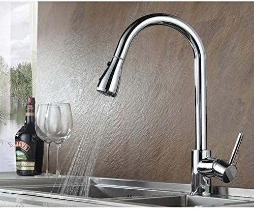 Mitigeur de cuisine extensible finition chrome argenté design contemporain - 4