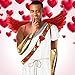 Jiuguva 13 Pcs Men's Valentine's Cupid Costume Kit Wing Jumpsuit Wrist Cuffs Cupid Bow Strappy Sandal Heart Patch for Cosplay (Large)