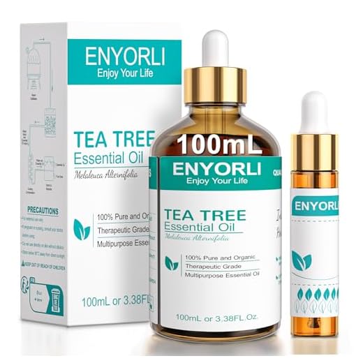 ENYORLI Tea Tree Essenziale Olio 100ml Naturale Tea Tree Olio per Pelle Viso Capelli Unghie, Aromaterapia, Diffusori, Fabbricazione di Candele, Massaggi, Cura della Casa, Sterilizzazione, Uso Esterno