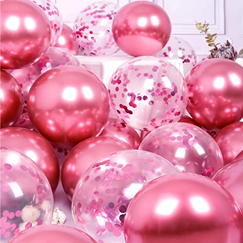 Image of AMFIN Pink Theme Birthday Decorations /Pink Baby Shower Confetti /Birthday Decoration Girl /Anniversary Party Balloons /Welcome Girl Room Decoration /Confetti Decoration Balloons - Pack of 200