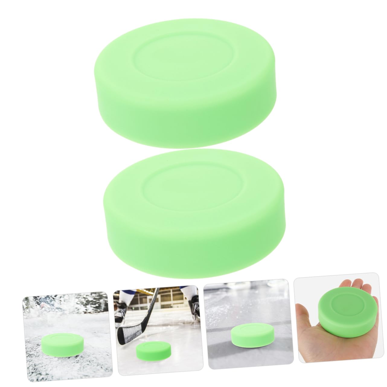 Sosoport Professional Hockey Pucks 2 Pack PVC Ice Hockey Pucks for Training High Hardness Resilience