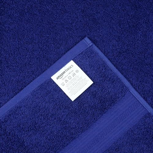 Miniatura 6 de Amazon Basics Juego De 2 Toallas De Baño Colores Resistentes , 2 Unidad, Paquete De 1, Toalla De Baño, Azul Real, 70 L X 60 W Cm