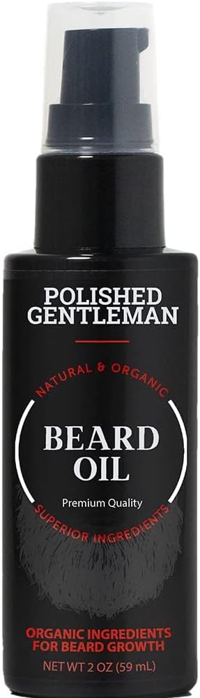 Beard Growth Oil for Men with Cedarwood and Tea Tree Oil - Easy Beard Dispenser and Pump for Mens Beard Care - Sulfate Free Beard Softener - Thickening Beard Exfoliator for Men 2oz - Made in USA