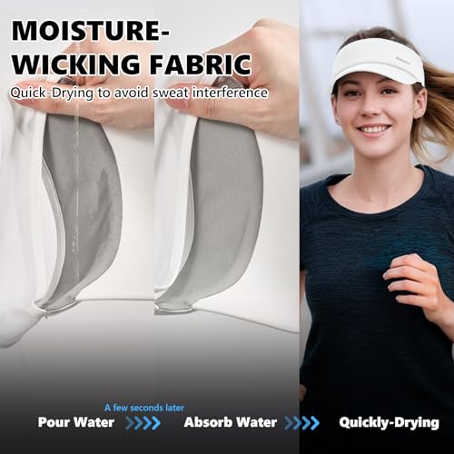 Image of Sukeen Sports Sun Visor Men Women Lightweight Portable Cooling Stretchy Visor Hat for Running, Golf, Daily Wear