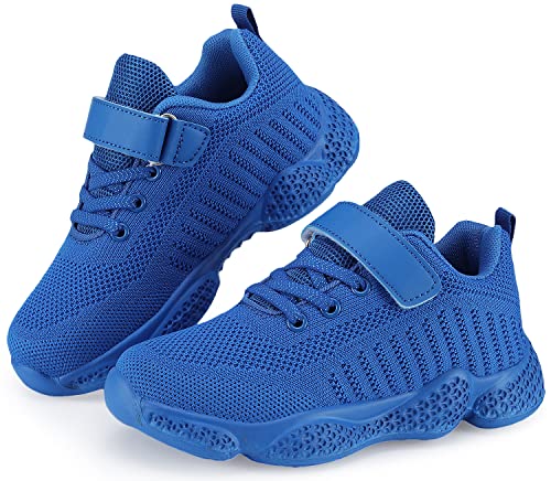 Santiro Kids Blue Tennis Shoes for Girls Boys Sneakers Breathable Knit Lightweight Running Athletic Walking Fashion, Toddler, Little Kid, Big Kid 11 M US