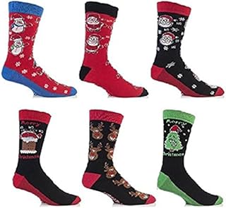 Pairs Mens Festive Feet Novelty Christmas Socks 6-11 UK 39-45 EUR (Style May Vary)