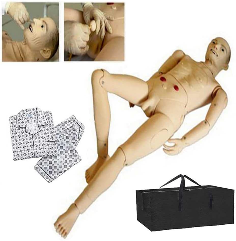 PVC Male Patient Care Manikin Geri Nursing Skills Mannequin Geriatric Human Model for Students Education Teaching Medical Training Skills