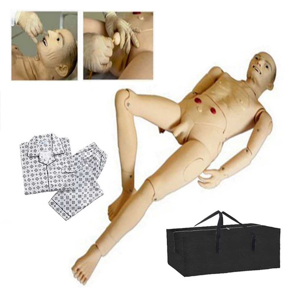 PVC Male Patient Care Manikin Geri Nursing Skills Mannequin Geriatric Human Model for Students Education Teaching Medical Training Skills