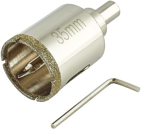 1 3/8 Inch (35mm) Diamond Hole Saw with Pilot Bit, DaduoRi 1.375 Tile Hole Saw with Center Drill Bit for Marble, Granite, Ceramics,Porcelain, Glass, 1-1/2" Depth of Cut for Thick Countertops