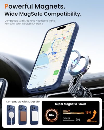 Coque iPhone 17 Pro Max silicone MagSafe bleu pour support de bureau - 5
