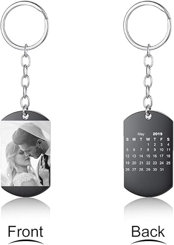 Miniatura 4 de Llavero unisex personalizable con calendario, foto o grabado