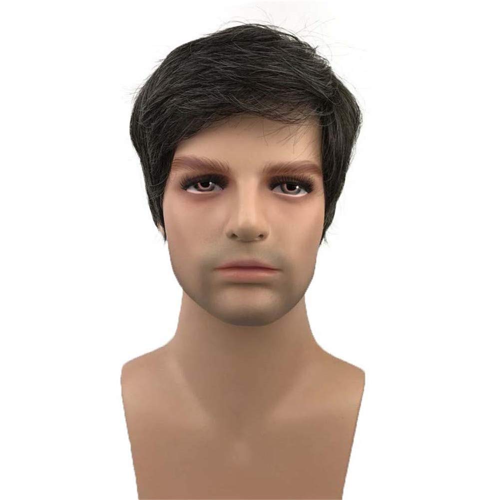 Aimole Synthetic Short Men Wigs Natural Body Wave Hair Heat Resistant Full Capless Wig