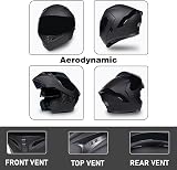 ACLFFSHOP Bluetooth Modulable Casque Moto Homologué ECE, Flip Up Casque Adulte Moto avec Double Visière pour Anti-Collision Casque Scooter Casque Integral Modulable pour Homme Femme M~XXL - 4