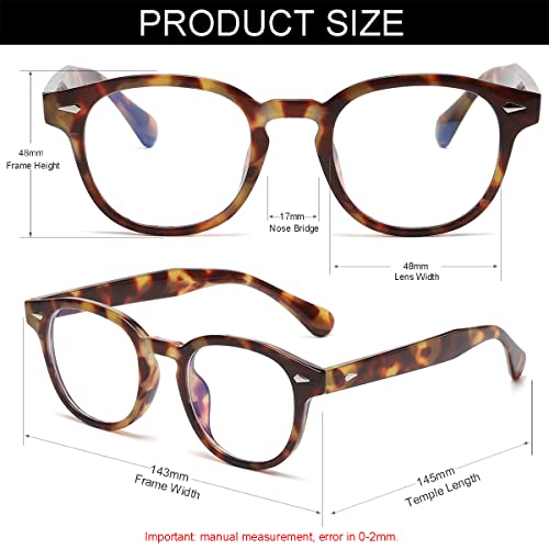 Image of Retro Round Blue Light Blocking Glasses for Men Women, Vintage Frame Non-prescription Computer Reading Eyeglasses