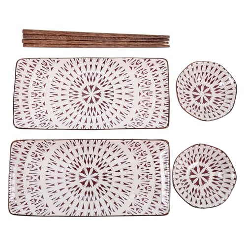 Set de Platos Cerámicos para Sushi con Palillos miniatura 1