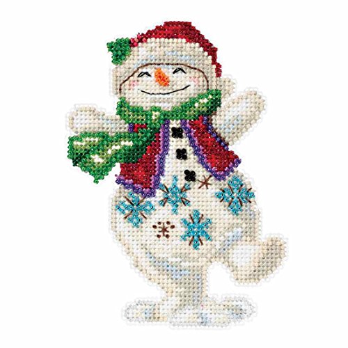 Mill Hill Snowman Dancing Beaded Counted Christmas Holiday Cross Stitch Kit 2016 Jim Shore Winter Series JS201613