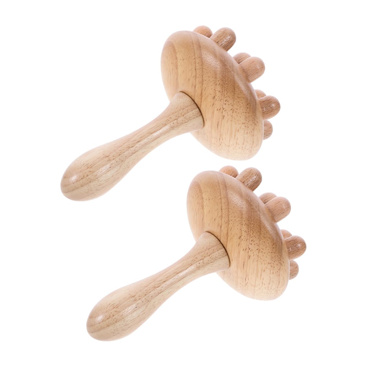 Vaguelly 2 Stück Holzmassagekamm für Kopfhaut Kleiner Kamm mit Breiten Zinken Ergonomischer Griff zur Entspannung
