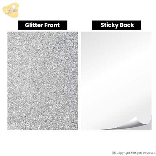 Image of Lakeer Self Adhesive Sticky A4 Size Glitter Sparkles Foam Sheet with Sticky Back Pack of 10 Sheets (10 Colours x 1 Pcs Each)