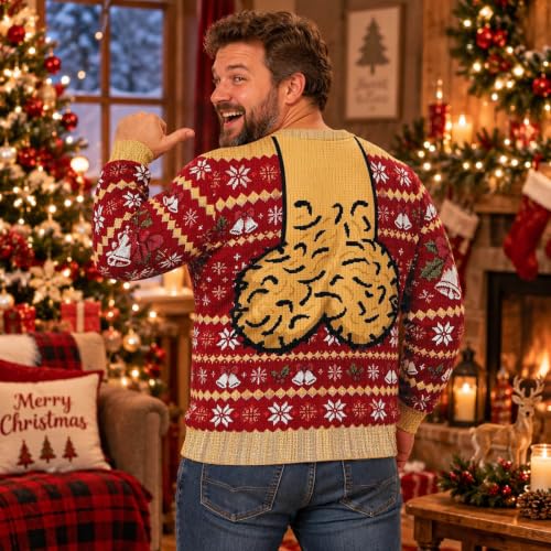 Ugly Christmas Sweater Men Funny Inappropriate Humor Long Sleeve Sweaters - image 7