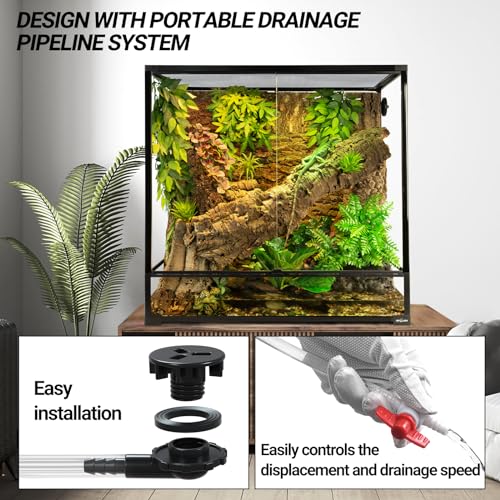 REPTI ZOO Tanque grande de vidro alto para répteis 91 x 45 x 91 cm, terrário vertical de répteis de