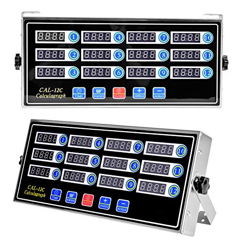 Bavnnro 12 Channels Kitchen Timers Commercial Cooking Timer,Stainless Steel Calculagraph Timer Restaurant Timer With Loud Alarm Burger Cooking Reminder #TOP6