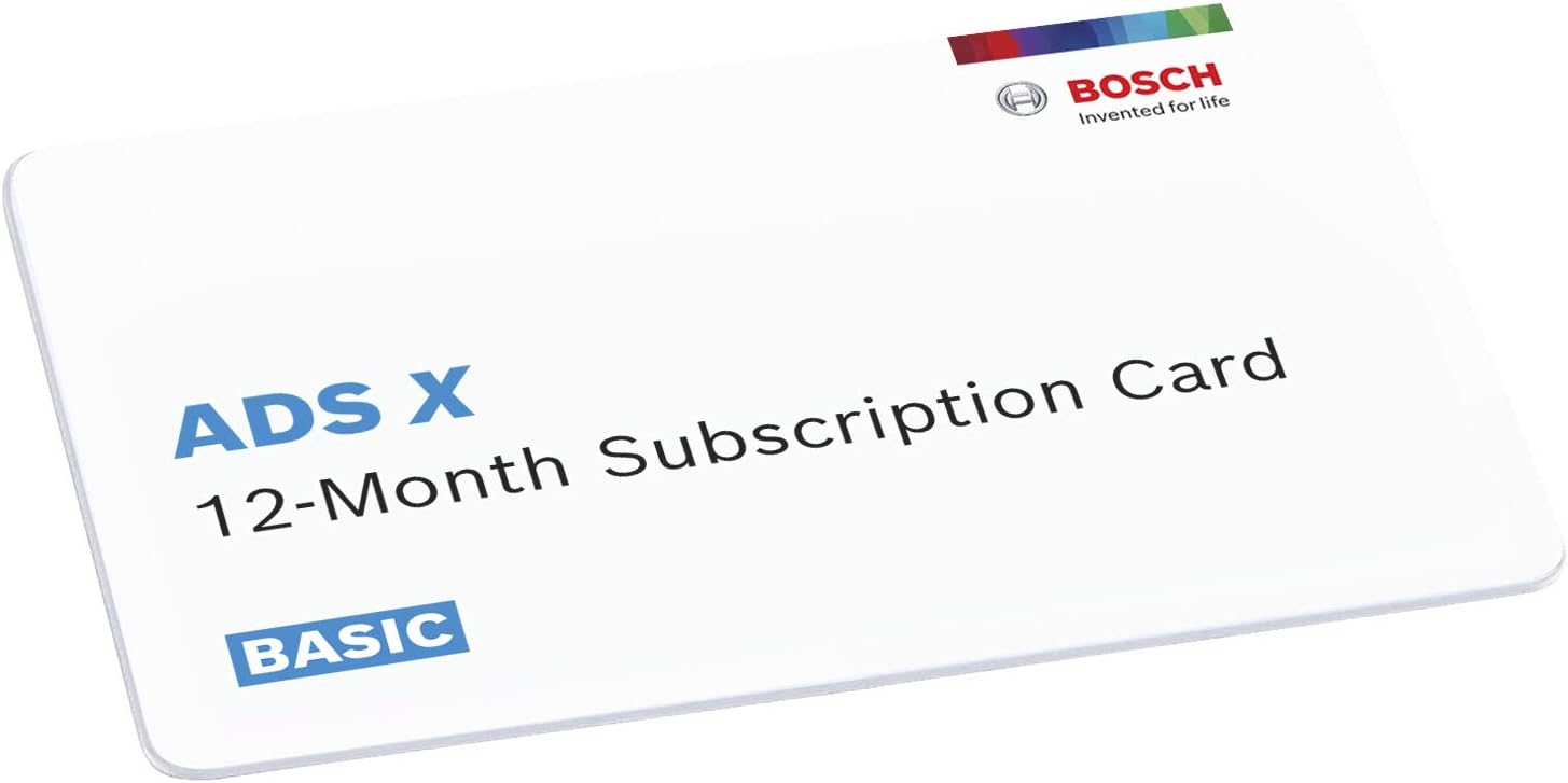 Bosch 3945-SUB-BAS ADS X 12 Month Software Subscription - Basic Plan - for Use with ADS 525X and 625X Diagnostic Scan Tools