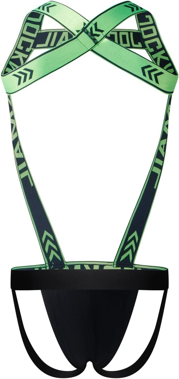 Mens Harness Sport Shoulder Strap with Mens Jock Strap Fitness One-piecs Mens Harness with Jockstrap Bodysuit