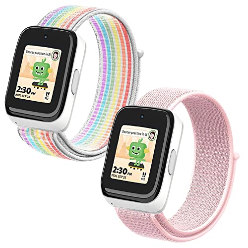 NewJourney Nylon Bands Compatible with SyncUP Kids Watch 2/1 Band Breathable Hook&Loop Replacement Band for Boys Girls
