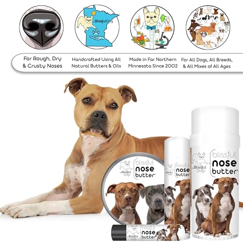 Image of The Blissful Dog American Staffordshire Terrier Nose Butter, Versatile Dog Nose Balm for Dry Nose, Handcrafted Nose Moisturizer, Easy-to-Apply Dog Essentials, Unscented, 0.50 oz.