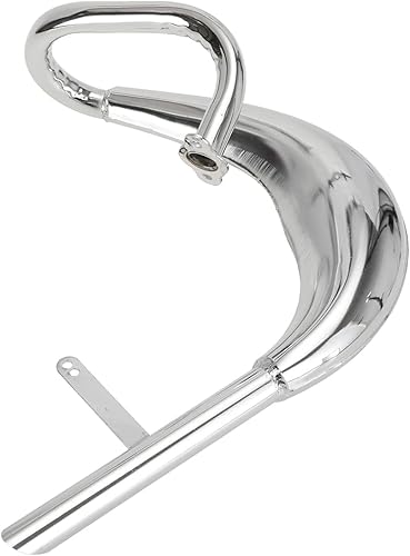Miniatura 2 de FVRITO Silenciador de escape cromado de rendimiento, cámara de expansión, junta de silenciador para 2 tiempos, 50 cc, 66 cc, 80 cc, 100 cc, motor