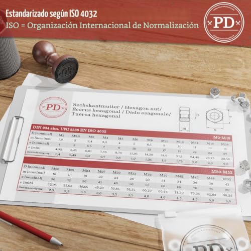 Miniatura 2 de Pd Tuercas M10 Din 934 Iso 4032 Tuercas Hexagonales De Acero Inoxidable A2 V2a Tuerca Hexagonal Tuerca De Acero Inoxidable Para Tornillos, Pernos Roscados Y Varillas Roscadas 12 Piezas