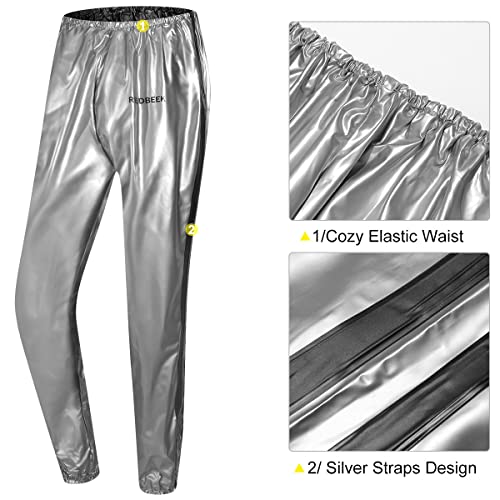 Reedbeek Heavy Duty Fitness Weight Loss Sweat Suit Heat Trapping Sauna Suit Gym Exercise Heat Shaper Button Jacket Pant #TOP5