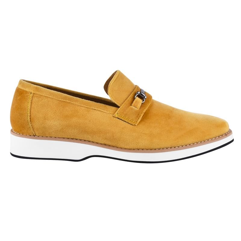 Image of LIBERTYZENO Mens Tuxedo Canvas Textile and Suede Leather Noble Loafers and Slip On Wedding Party Shoes for Easter Gift